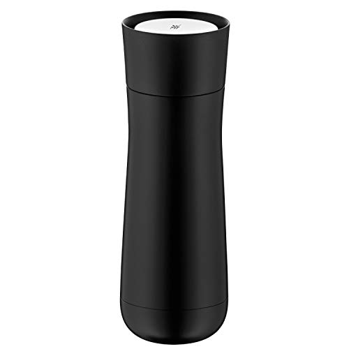 WMF Insulated Thermos Flask, 0.35 L, Height 22 cm/Diameter: 7.4 cm, Automatic Closure, 360° Drink Opening, Black