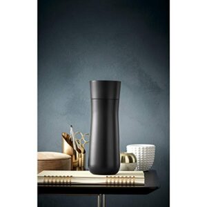 WMF Insulated Thermos Flask, 0.35 L, Height 22 cm/Diameter: 7.4 cm, Automatic Closure, 360° Drink Opening, Black