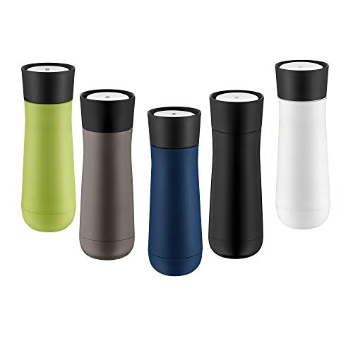 WMF Insulated Thermos Flask, 0.35 L, Height 22 cm/Diameter: 7.4 cm, Automatic Closure, 360° Drink Opening, Black