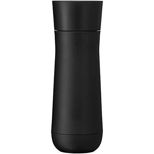 WMF Insulated Thermos Flask, 0.35 L, Height 22 cm/Diameter: 7.4 cm, Automatic Closure, 360° Drink Opening, Black