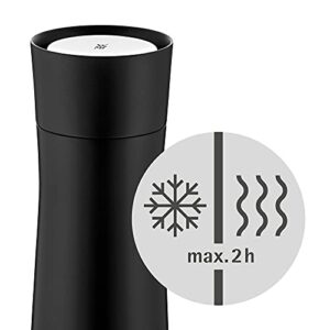 WMF Insulated Thermos Flask, 0.35 L, Height 22 cm/Diameter: 7.4 cm, Automatic Closure, 360° Drink Opening, Black