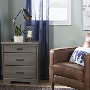 South Shore Versa Nightstand with 2 Drawers and Charging Station, Gray Maple, 16.38 in x 23 in x 27.75 in