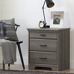 South Shore Versa Nightstand with 2 Drawers and Charging Station, Gray Maple, 16.38 in x 23 in x 27.75 in