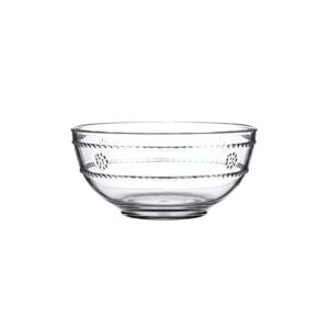 juliska - isabella acrylic berry bowl, acrylic glass - unbreakable, clear acrylic, embossed serving bowl