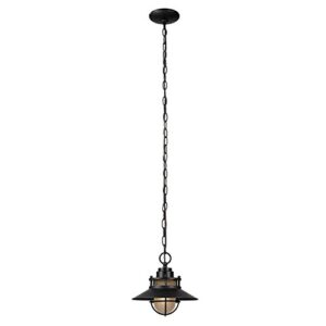 liam 1-light outdoor/indoor pendant, black, matte finish,44166