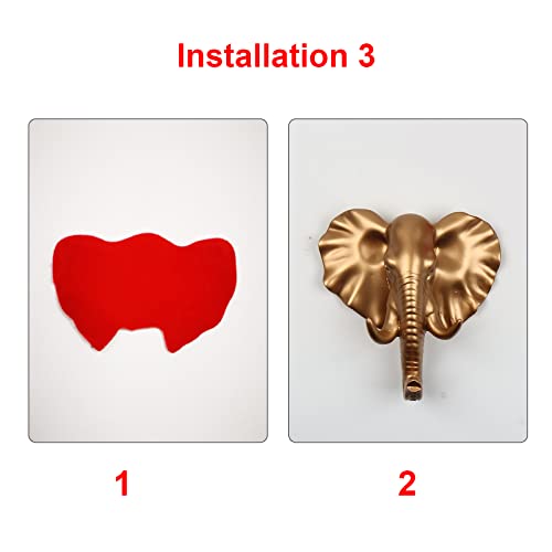 bouti1583 Single Elephant Head Wall Hanger, Coat Hat Hook Animal Shaped Decorative Gift Gold