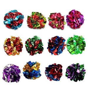 sungrow cat crinkle balls, 1.5-2 inches, lightweight, ideal for kittens and adult cats, multicolor, 12 pcs per pack