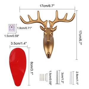 bouti1583 Single Deer Head Antlers Wall Hanger Coat Hat Hook Animal Shaped Decorative Gift White