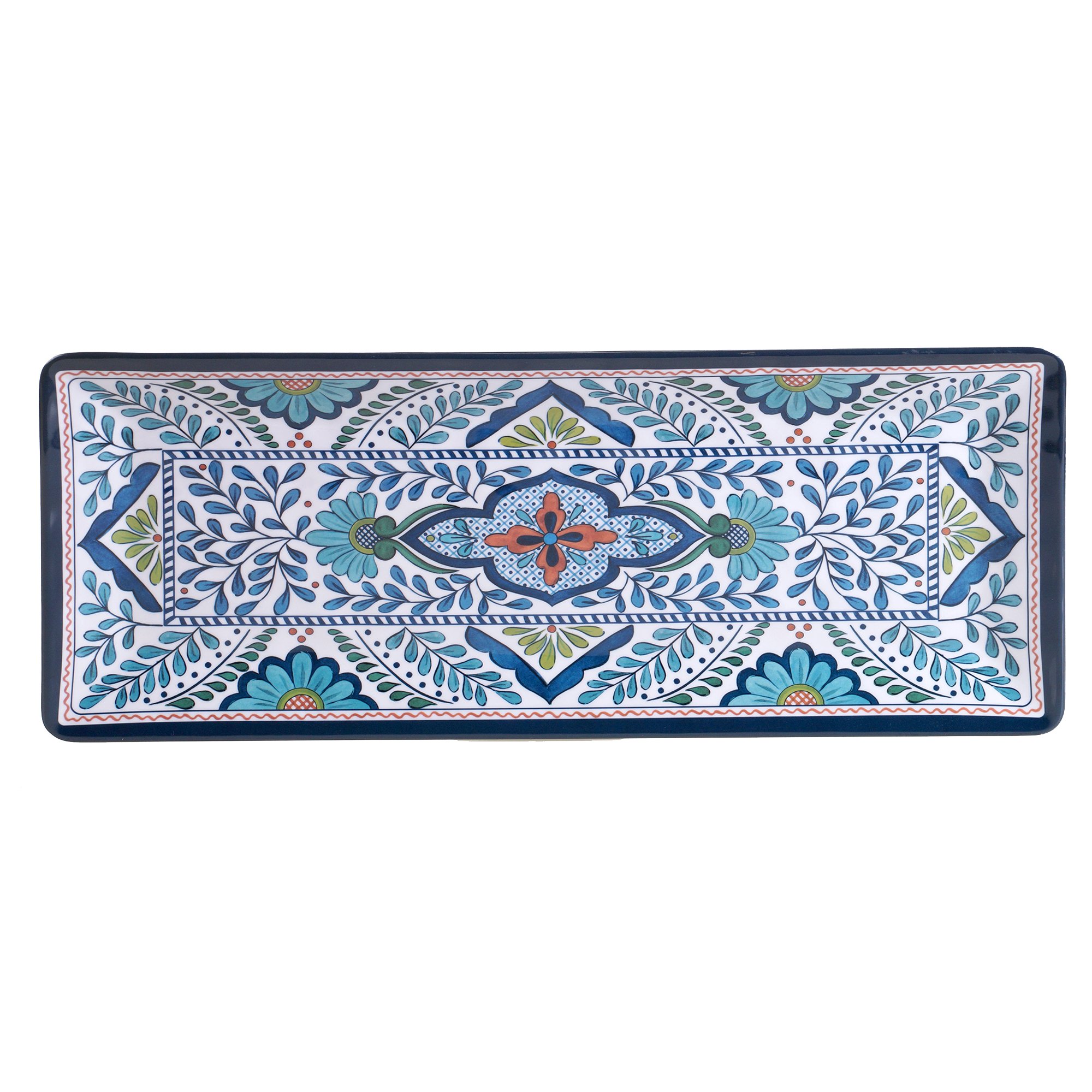 Certified International Talavera Melamine 19" x 8" Rectangular Platter, Multicolor