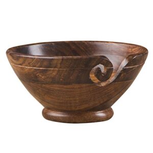 rusticity® wood yarn bowl | knitting bowl, crochet yarn holder | handmade | 6x3 in