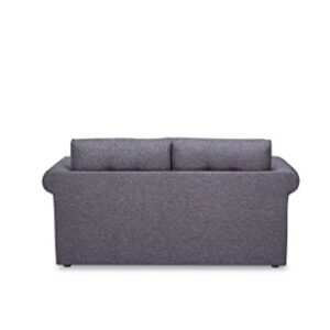 Container Direct Elvin Contemporary Linen Fabric Scroll Armrest Sofa Bed, Dark Grey
