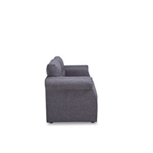 Container Direct Elvin Contemporary Linen Fabric Scroll Armrest Sofa Bed, Dark Grey