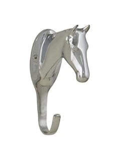 tack room studio brass horse head hanger (chrome)