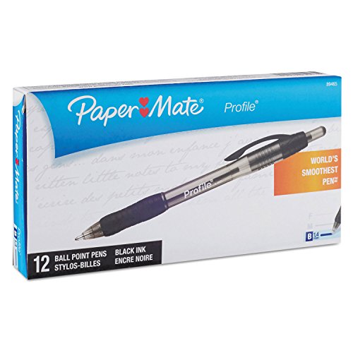 Paper Mate Profile Retractable Ballpoint Pens, Bold Point 1.4mm, Black Ink, 2-Dozens