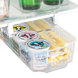 smart design adjustable sliding drawer for fridge storage – medium, holds up to 15 lbs. – extendable fridge drawer organizer for easy organization and storage – made with bpa-free plastic