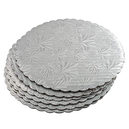 12" Silver Scalloped Edge Cake Boards, 6 ct