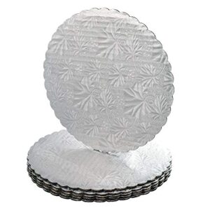 12" silver scalloped edge cake boards, 6 ct