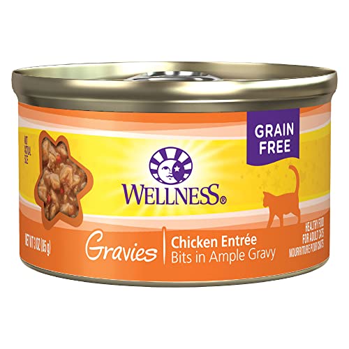 Wellness Complete Health Gravies Grain Free Canned Cat Food, Chicken Dinner, 3 Ounces,Count 12(Pack of 1)