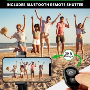 KobraTech Cell Phone Tripod Mount Adapter with Bluetooth Remote | Fits Any Size Smartphone Including iPhone 14 Plus, Pro Max, S23 Ultra and More | iPhone Tripod Mount Holder with Built-in Cold Shoe