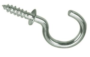nickel silver cup hooks 1/2" key jewelry hooks screw in (pack of 20) small