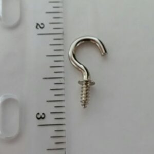 Nickel Silver Cup Hooks 1/2" Key Jewelry Hooks Screw in (Pack of 20) Small