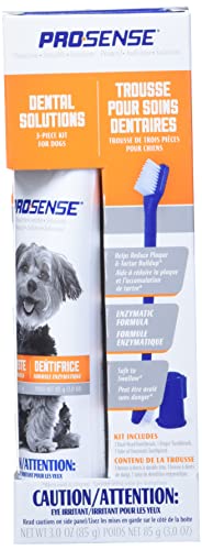 Pro-Sense Dental Solutions for Dogs, Enzymatic Formula, 3-Piece Kit