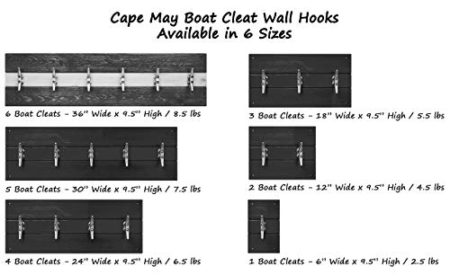 Cape May Boat Cleat Clothing, Coat or Towel Rack, Nautical Home Decor, Coat Hooks - Available in 20 Colors - Shown in Special Walnut and Sundried Tomato Red - HANDMADE IN THE USA