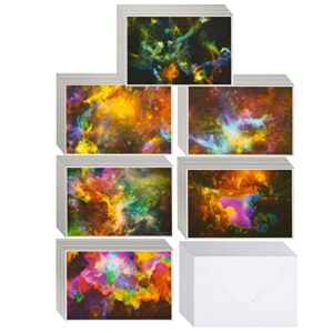 48 pack blank cards and envelopes bulk, space cosmos galaxy all occasion greeting card for thank you, birthday, new year (4x6 in) (10x15cm)