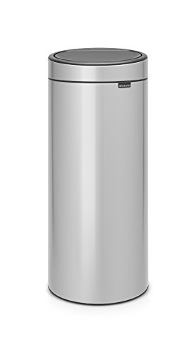 Brabantia 115387 Touch Trash Can New 8 gallon, Metallic Grey