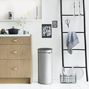 Brabantia 115387 Touch Trash Can New 8 gallon, Metallic Grey