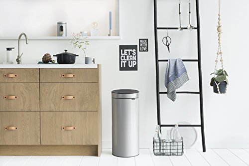 Brabantia 115387 Touch Trash Can New 8 gallon, Metallic Grey