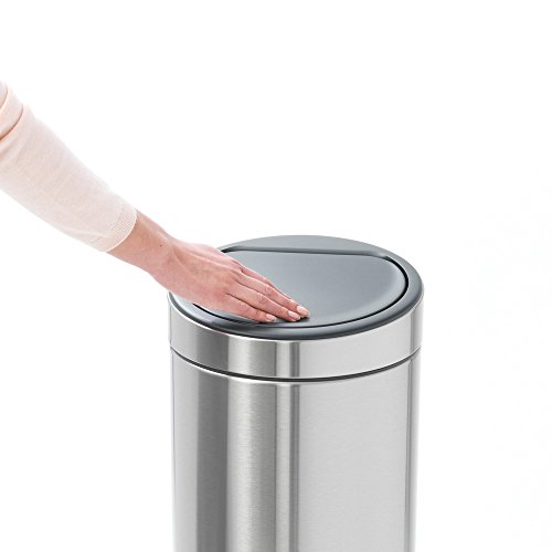 Brabantia 115387 Touch Trash Can New 8 gallon, Metallic Grey