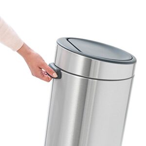 Brabantia 115387 Touch Trash Can New 8 gallon, Metallic Grey