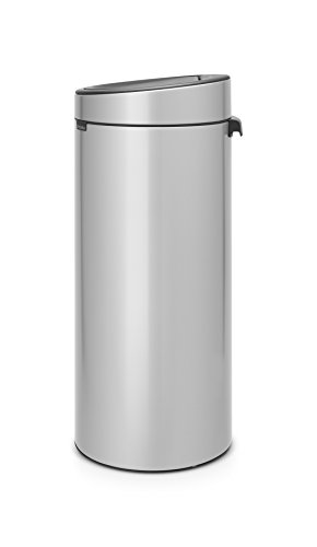 Brabantia 115387 Touch Trash Can New 8 gallon, Metallic Grey