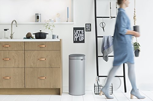 Brabantia 115387 Touch Trash Can New 8 gallon, Metallic Grey