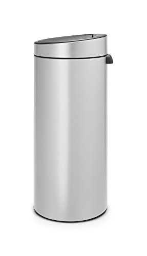 Brabantia 115387 Touch Trash Can New 8 gallon, Metallic Grey