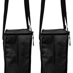 Earthwise Insulated Grocery Bags Reusable Heavy Duty Nylon Thermal Cooler Tote Leakproof with Zipper Closure Keeps Food Hot or Cold Great for Food Delivery Ubereats, Doordash, Grubhub (Black)