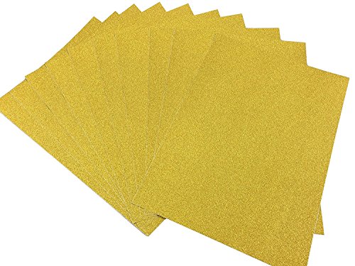 Glitter Cardstock, Misscrafts 10 Sheets 12" x 8" Sparkling Glitter Cardstock 250gms Scrapbooking Craft Paper for Cardmaker DIY Christmas Wedding Birthday Decoration Craft (Gold)