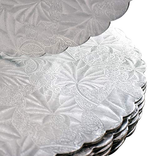 Whalen Packaging 10" Silver Scalloped Edge Cake Boards, 25 ct