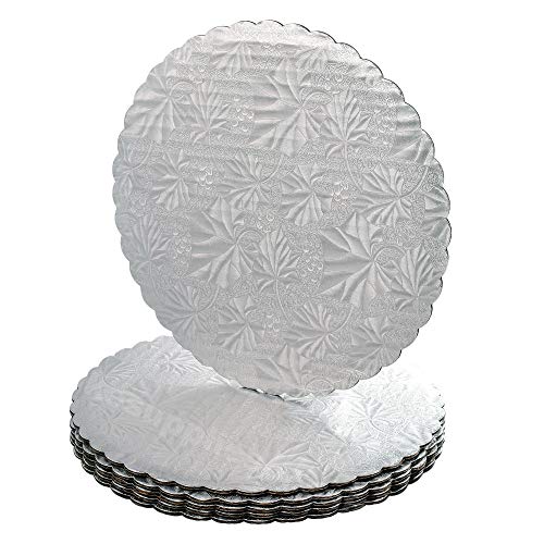 Whalen Packaging 10" Silver Scalloped Edge Cake Boards, 25 ct