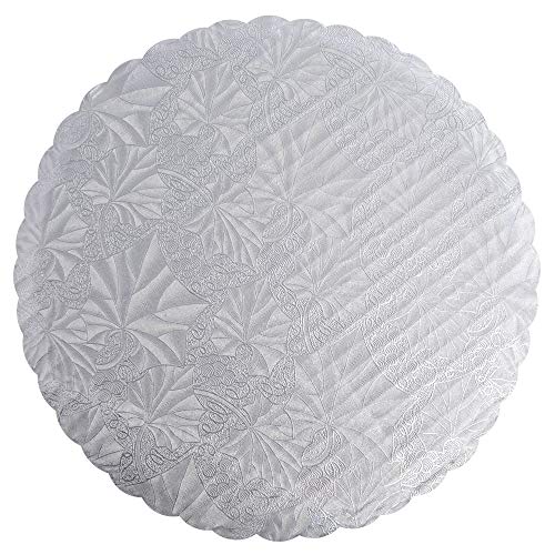 Whalen Packaging 10" Silver Scalloped Edge Cake Boards, 25 ct