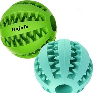 bojafa dog puzzle teething toys ball nontoxic durable dog iq chew toys for puppy small large dog teeth cleaning/chewing/playing/treat dispensing dog toys (2 pack)