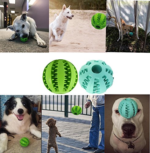 Bojafa Dog Puzzle Teething Toys Ball Nontoxic Durable Dog IQ Chew Toys for Puppy Small Large Dog Teeth Cleaning/Chewing/Playing/Treat Dispensing Dog Toys (2 Pack)