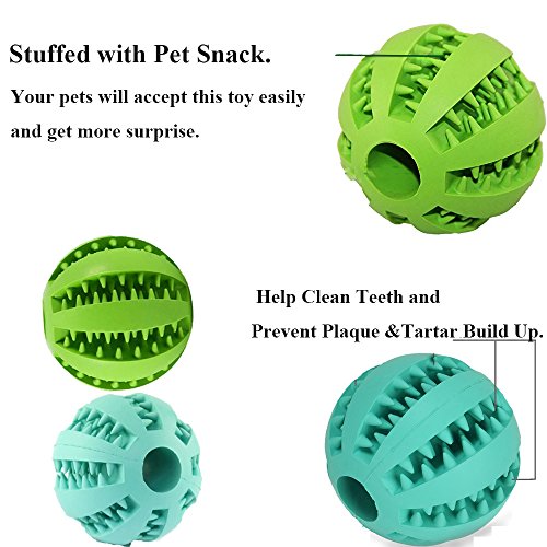 Bojafa Dog Puzzle Teething Toys Ball Nontoxic Durable Dog IQ Chew Toys for Puppy Small Large Dog Teeth Cleaning/Chewing/Playing/Treat Dispensing Dog Toys (2 Pack)