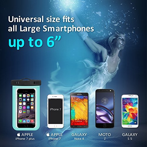 Buylen Universal Waterproof Case with Super Sealability Technology, Cellphone Dry Bag Pouch with Sensitive PVC Touch Screen for Cellphone Up to 6.0" Diagonal