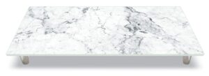 counterart 'off-white carrara marble' design tempered glass instant counter
