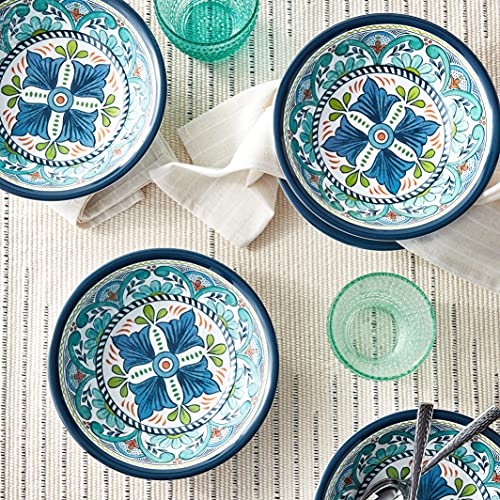 Certified International Talavera All Purpose Melamine Bowl, 7.5" x 2", Set of 6, 7.5x2 Inches, Multicolor, 14oz