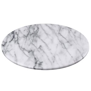 creative home natural marble round serving board charcuterie board cheese dessert bread serving platter for kitchen baking party serving, 12" diam. x 1" h, off-white (color may vary)