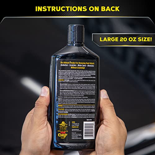 Meguiar's Ultimate Compound, Car Compound Restores Paint and Car Shine, Easy to Use Paint Scratch Removal for Cars with Super Micro-Abrasive Technology, 20 Fl Oz Bottle