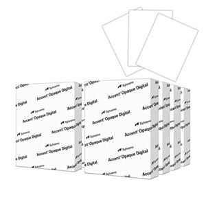 accent opaque white 8.5” x 11” cardstock paper, 100lb, 271gsm – 1,600 sheets (8 reams) – premium smooth heavy cardstock, printer paper for invitations, cards, menus, business cards – 188091c